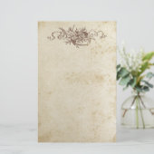 Anker Antiek bevlekt Floral Stationery papier (Staand voorkant)