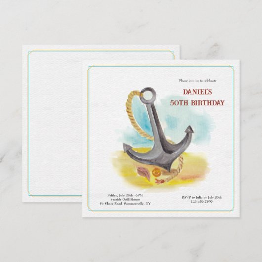 Anker Aquarel Kaart (Voorkant / Achterkant)