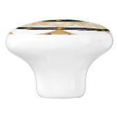Anker Art Deco Zwart Wit en Goud Nautisch Keramische Knop (Zijkant)
