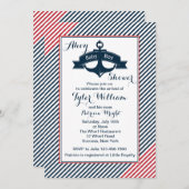 Anker Baby Boy Douche Uitnodiging (Voorkant / Achterkant)