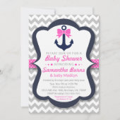 Anker Baby shower  Uitnodiging - Nautisch (Voorkant)