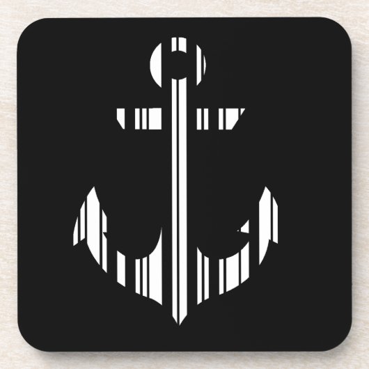 ANKER BAR CODE Boot Barcode Patroon Ontwerp Onderzetter (Voorkant)