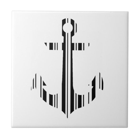 ANKER BARCODE Boot Barcode Patroon Ontwerp Tegeltje (Voorkant)