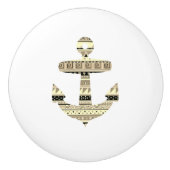 Anker Beige Tribal Stripes Nautische lade knop (Voorkant)