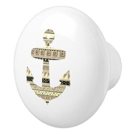 Anker Beige Tribal Stripes Nautische lade knop