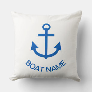 Anker Blau Personaliseer Uw Bootnaam Kussen