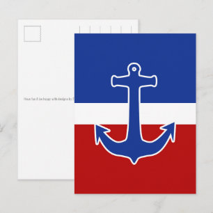 Anker blauw + jouw achtergrond & ideeën briefkaart