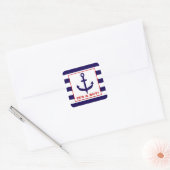 Anker & Blauw STripes Baby shower Sticker (Envelop)
