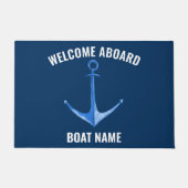 Anker Blauwe Rustieke Bootnaam  Deurmat (Voorkant)