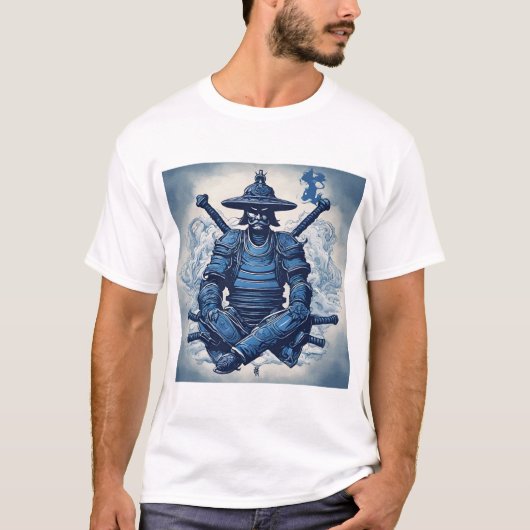 anker blauwe samurai t-shirt (Voorkant)