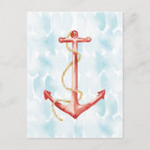Anker blauwe Waterverf Briefkaart (Voorkant)