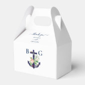 Anker Bloemen Nautische Zomer Bruiloft Bedankdoosjes (Voorkant Zijde)