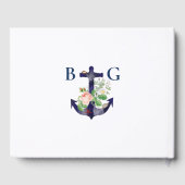 Anker Bloemen Nautische Zomer Bruiloft Gastenboek (Achterkant)