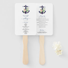 Anker Bloemen Nautische Zomer Bruiloft Programma Handwaaier