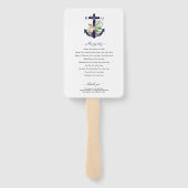 Anker Bloemrijke Zeevaart Zomer Trouwprogramma Handwaaier (Achterkant)