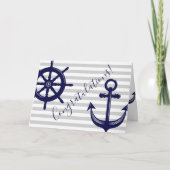 Anker Boot Helm Wiel Nautische Gefeliciteerd Kaart (Voorkant)