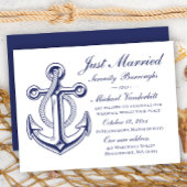 Anker Bruiloft Marine Blauw Nautisch Net Getrouwd Kaart