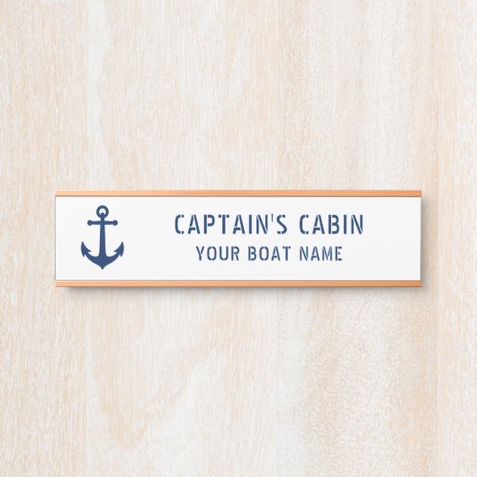  Anker Captain's Cabin Uw Bootnaam Goud Deurbordje (Voorkant)
