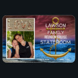Anker Cruise Stateroom Deur Marker Reunion Foto Magneet<br><div class="desc">Cruise Anker Familie Reünie Foto Water Goud Schip Ocean Cruise Trip Stateroom Deur Marker Paar Koppels Gezinnen</div>