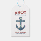 Anker Dank u Nautisch Baby shower Cadeaulabel (Voorkant)