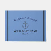Anker en Bootnaam Korenbloem Blauw Nautisch Deurmat (Voorkant)
