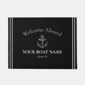 Anker en Bootnaam Zwart & Wit Nautisch Deurmat (Voorkant)