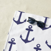 Anker en gestreepte gepersonaliseerde strandlaken (In situ)