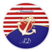 Anker en hart keramische knop (Voorkant)