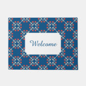 Anker en hartpatroon | Jouw tekst toevoegen Deurmat (Voorkant)