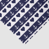 Anker- en hartpatroon op aangepaste achtergrond tissuepapier (Detail)