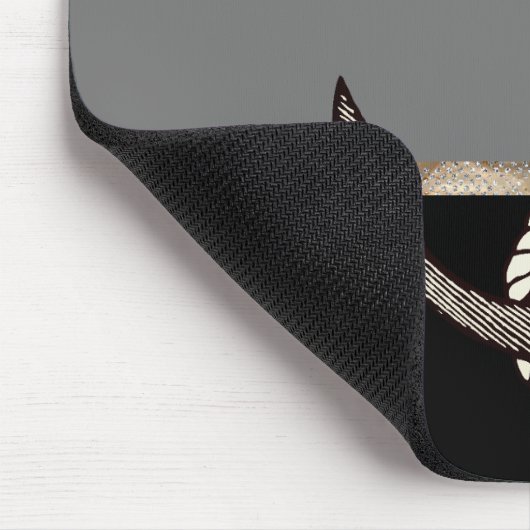 Anker en helling (zwarte gradiënt w/ monogram) muismat (Hoek)