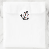 anker en levenspaar ronde sticker (Tas)