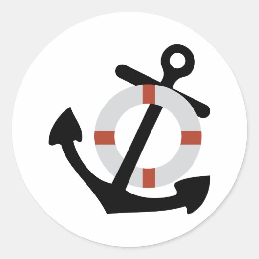 anker en levenspaar ronde sticker (Voorkant)