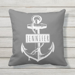  anker en naam grijs nautisch omkeerbaar buitenkussen