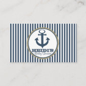 Anker en Navy Stripes Baby Registry Kaart (Achterkant)