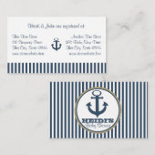 Anker en Navy Stripes Baby Registry Kaart (Voorkant / Achterkant)