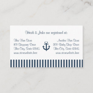 Anker en Navy Stripes Baby Registry Kaart