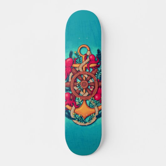 Anker en octopussen persoonlijk skateboard (Voorkant)