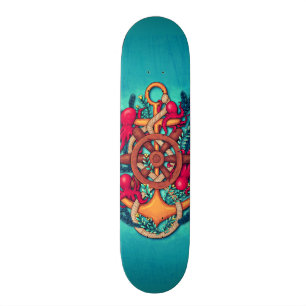 Anker en octopussen persoonlijk skateboard