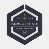 Anker en oor | Naam vaartuig Glas Ornament (Achterkant)