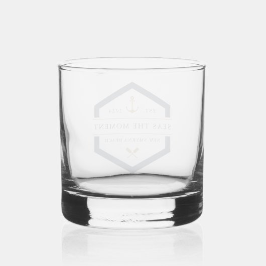 Anker en oor | Naam vaartuig Whisky Glas (Achterkant)