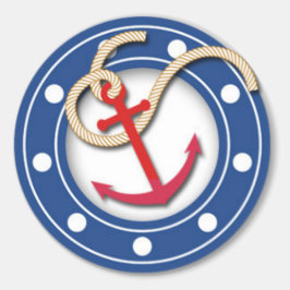 Anker en patrijspoort ronde sticker