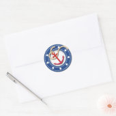Anker en patrijspoort ronde sticker (Envelop)