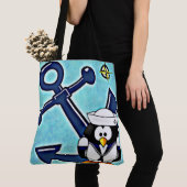 Anker en Pinguïn Tote Bag (Dichtbij)