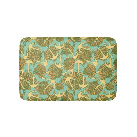 Anker en schalen in een stijlpatroon badmat (Voorkant)