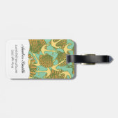 Anker en schalen in een stijlpatroon bagagelabel (Achterkant horizontaal)