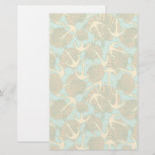 Anker en schalen in een  stijlpatroon briefpapier (Voorkant / Achterkant)