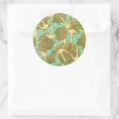 Anker en schalen in een  stijlpatroon ronde sticker (Tas)