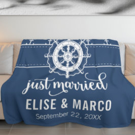 Anker- en scheepswiel alleen gehuwd fleece deken