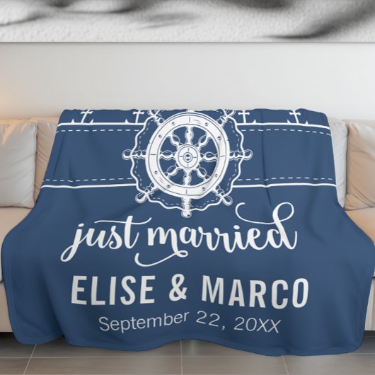 Anker- en scheepswiel alleen gehuwd fleece deken